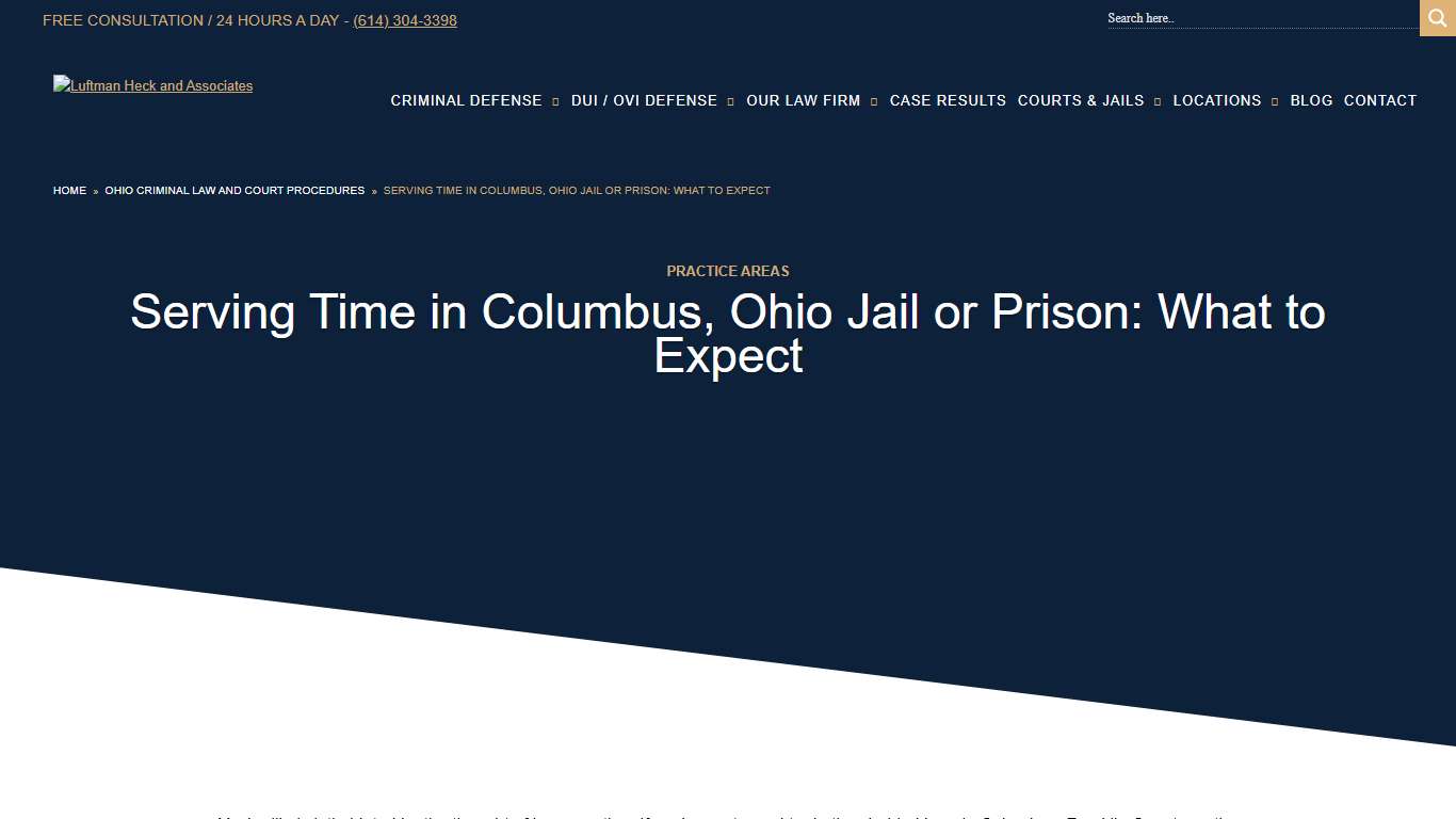 Serving Time in Columbus, Ohio Jail or Prison: What to Expect LHA